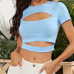 SHEIN Cutout Detail form fitted crop top